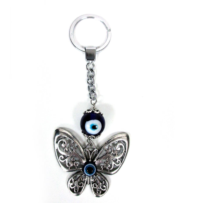 1 Evil Eye Butterly Keychain Hamsa Blue Nazar Charm Amulet Lucky Protection Gift