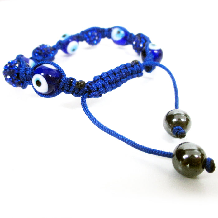2 Evil Eye Bead Bracelets Lucky Blue Amulet Nazar Protection Kabbalah Adjustable
