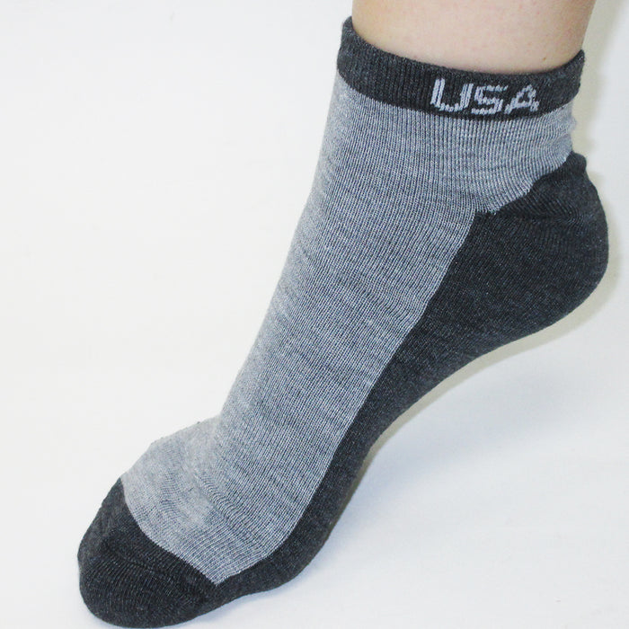 3 Pairs Sport Quarter Ankle Crew Socks Low Cut Cotton 10 13 Black Grey Charc USA