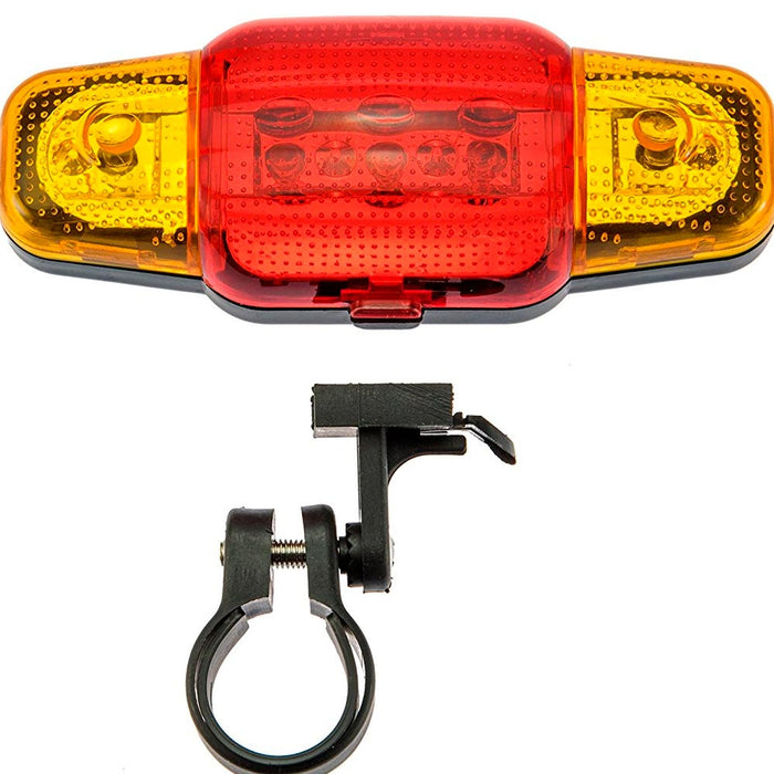 Bike Light 5 Led Yellow Red Blinker Flasher Bicycle Safety Night Road Reflector