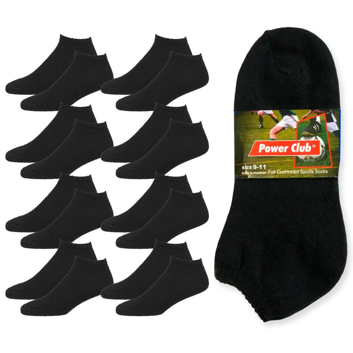 8 Pair Men Cushioned Sport Socks No Show Crew Athletic Basketball Size 9-11 BLK