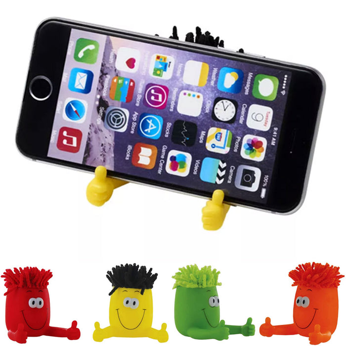2 PC Cell Phone Stand Mop Topper Squeeze Stress Reliever Universal Mobile Holder