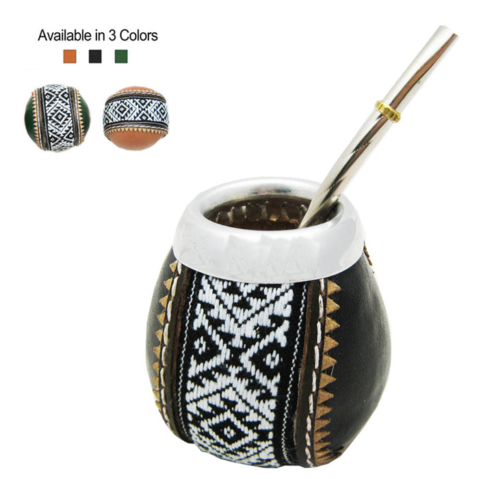 ARGENTINA MATE GOURD YERBA TEA WITH STRAW BOMBILLA KIT DIET HEALTHY DRINK 7836 !