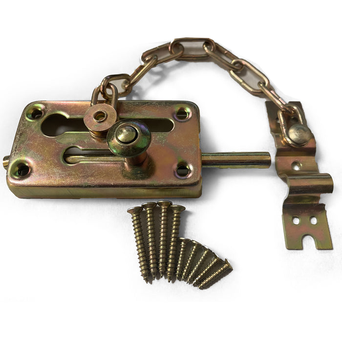 2 Door Lock Hinge Chain Bolt Latch Slide Guard Home Security Hardware Heavy Duty
