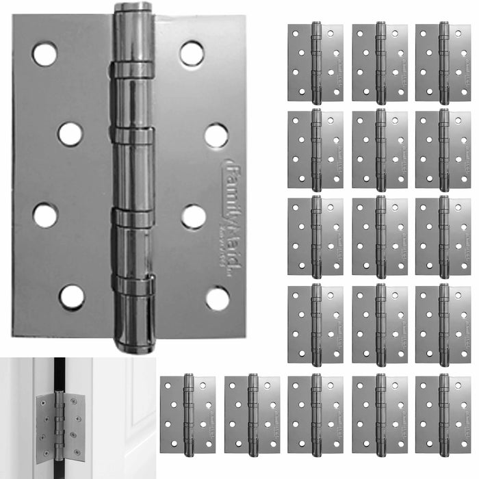 18 Door Hinge Heavy Duty Satin Nickel Interior Hardware Corner Silver 4" 2.5MM