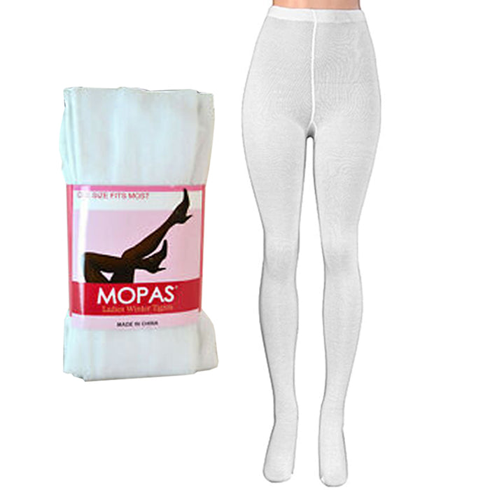 1 Pair Ladies White Winter Tights Stockings Footed Dance Pantyhose One Size Fits