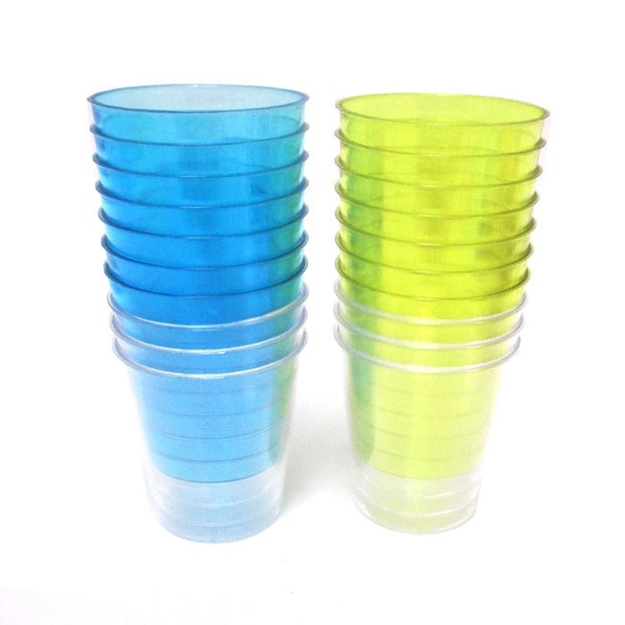 20 Shot Glasses Hard Plastic 1 Oz Mini Wine Glass Party Cups Barware Catering !