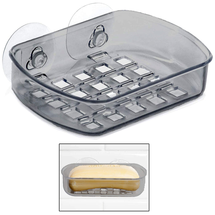 1 Pc Grey Soap Saver Dish Suction Holder Bathroom Shower Cup Sponge Ba —  AllTopBargains