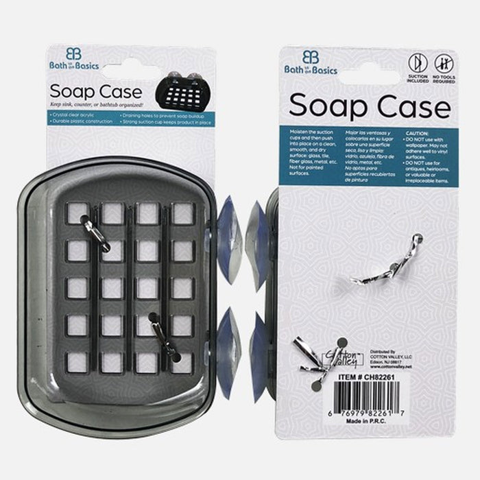2 Pc Grey Suction Tray Cup Soap Saver Dish Holder Bathroom Shower Sponge Basket