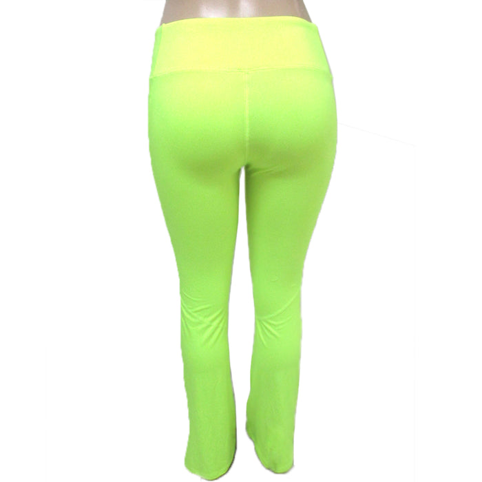 Women Yoga Running Sport Pants High Waist Leggings Fitness Gym Trousers Neon M