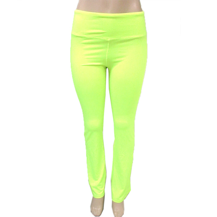 Women Yoga Running Sport Pants High Waist Leggings Fitness Gym Trousers Neon M