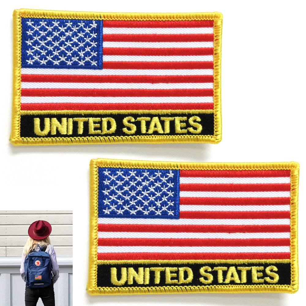 AMERICAN FLAG PATCH Reverse Camo Green Embroidered Iron-on Applique 