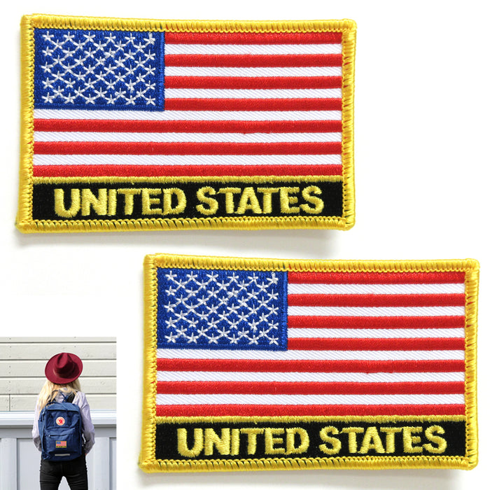 2 x USA PATCH AMERICAN FLAG TACTICAL US MORALE MILITARY DESERT