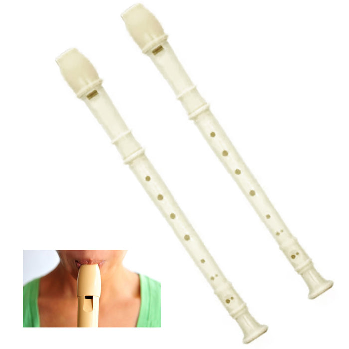 2 Plastic Musical Flute 8 Holes Woodnote Soprano Recorder Baroque Instrument New
