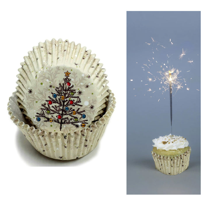 200X Holiday Cupcake Liners Christmas Tree Cake Muffin Baking Cups Party Dessert