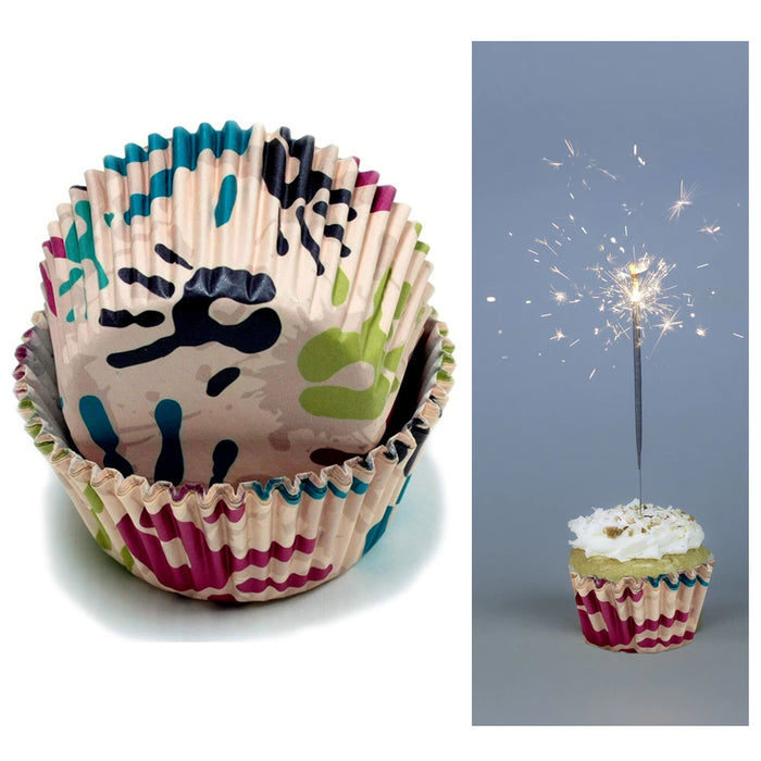 100 X Painted Hands Design Cupcake Liners Cake Muffin Baking Cups Party Dessert
