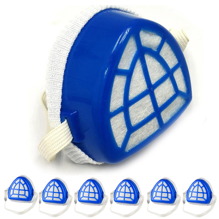 6 Pc Face Mask Reusable Respirator Air Purifying Plastic Filter Painter Safety