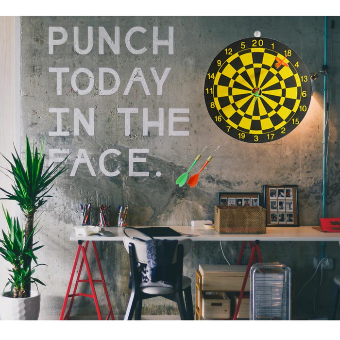 Wall Dart Board Game Set Double Sided Darts Beginner Hobby Classic Target 6 inch