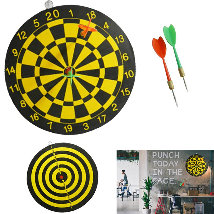 3 PC Dart Board Set 6" Target Play Room Bar Indoor Outdoor Games Darts Dual Side
