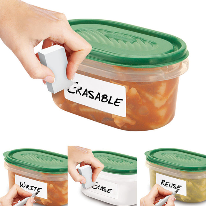 140 Assorted Size Erasable Food Labels with Permanent Marker Eraser Meal Prep