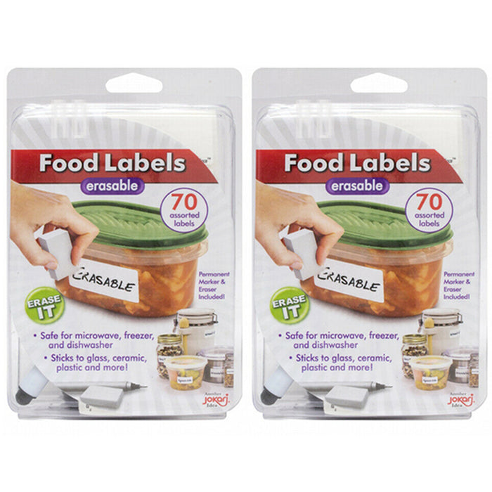 140 Assorted Size Erasable Food Labels with Permanent Marker Eraser Meal Prep