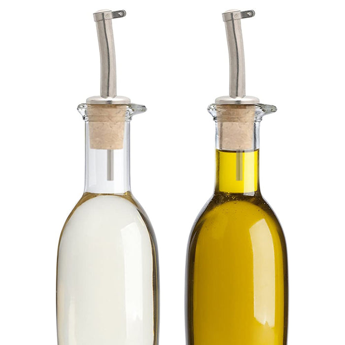 2 Pc Wine Pourer Oil Pour Cap Bottle Cork Reusable Stopper Plug Champagne Seal