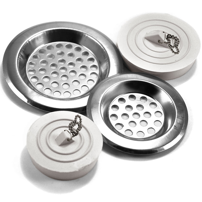 4 X Stainless Steel Kitchen Sink Strainer Drain Basket Stopper Food Catcher Plug