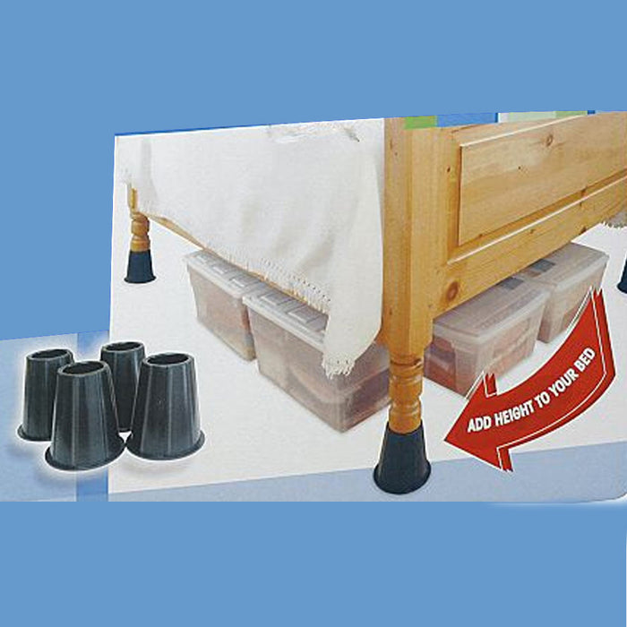 4 Pc Bedding Furniture Risers Set Adjustable Bed Sofa Chair Riser Dorm Black 3"