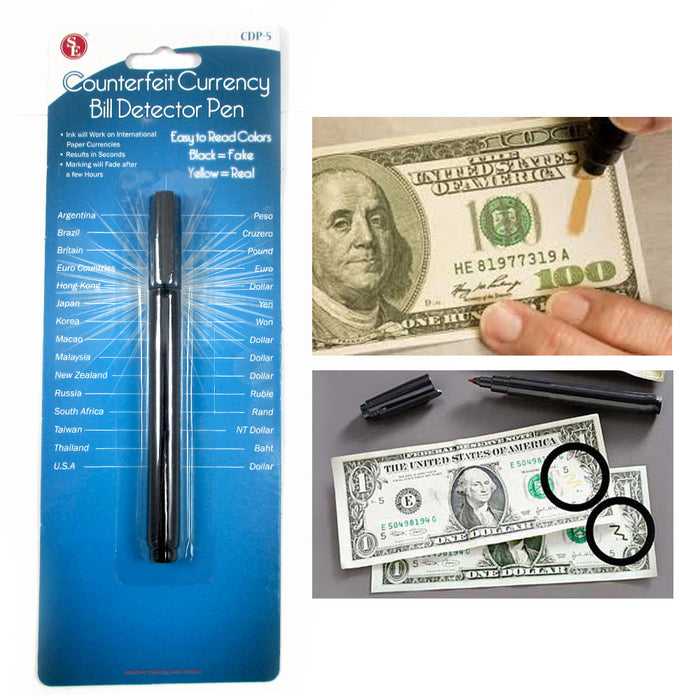 4 Counterfeit Money Detector Pen Bill Smart Marker Detection Fake Note Currency