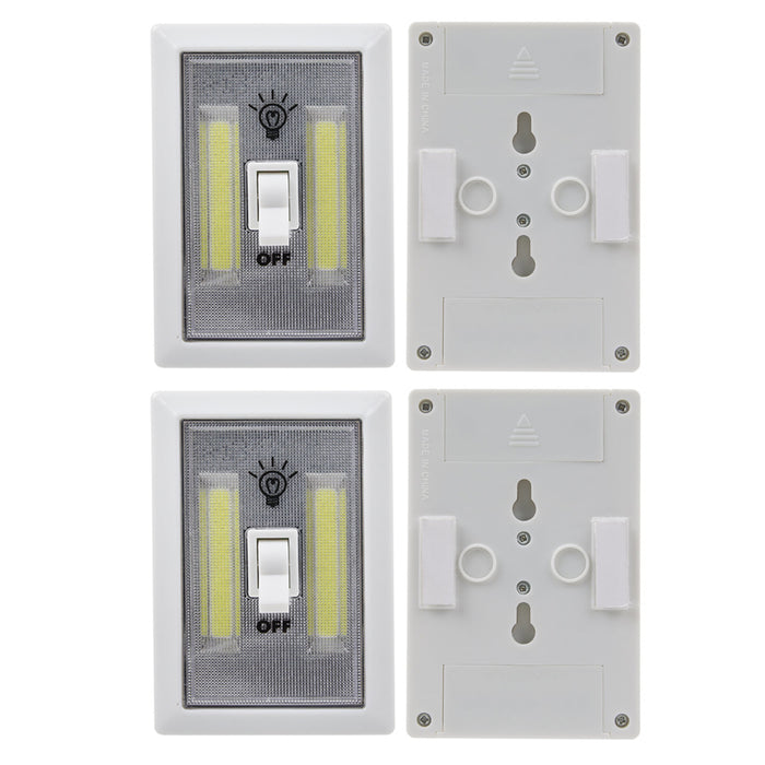 2 PCS COB LED Night Light Wall Switch Wireless Battery Operated Closet Cordless
