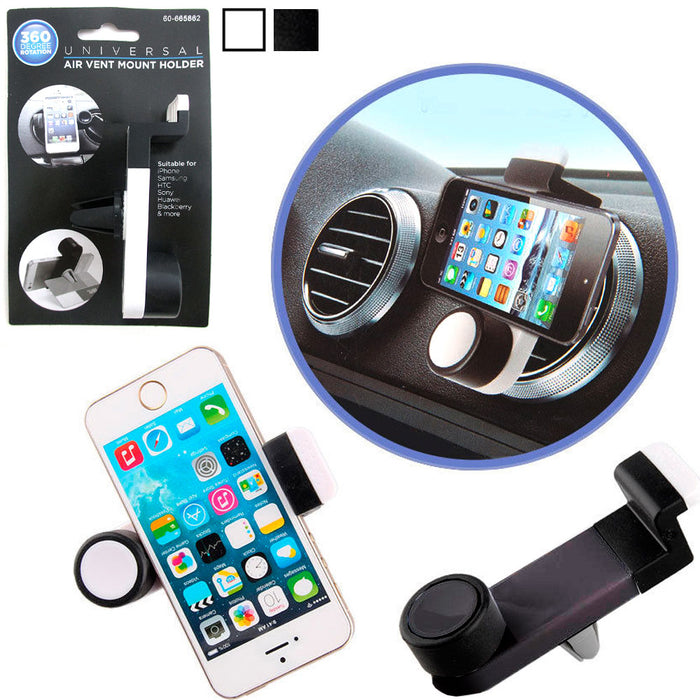 2 Pack Universal 360 Rotating Car Air Vent Mount Cradle Holder Cell Phone GPS