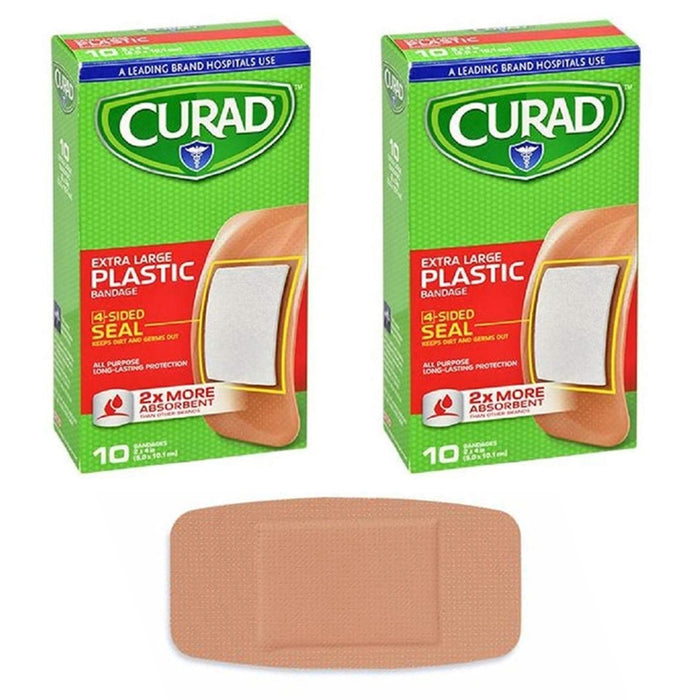 20 Ct Extra Large Antibacterial Bandages Heal Wounds Cut Latex Free Adhesive 4"