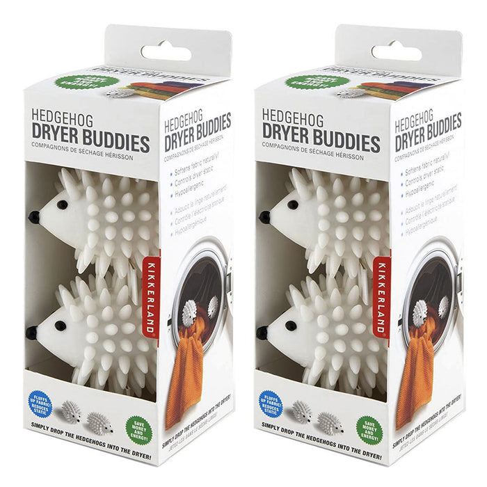 4 PC Kikkerland Dryer Balls Hedgehog Buddies Reusable Clothes Fabric Softener