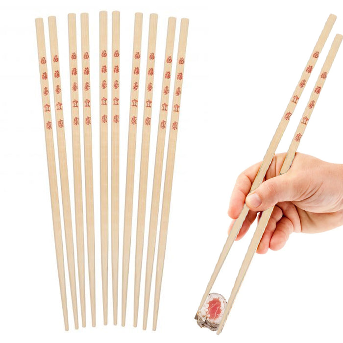 10 Pair Chopsticks Chinese Japanese Sushi Reusable Wooden Bamboo Design Pattern