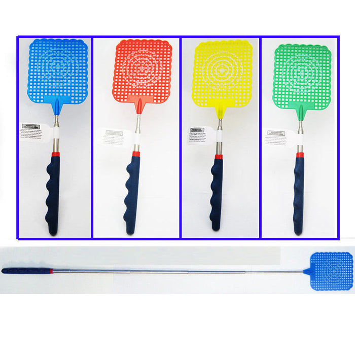 Telescopic Fly Swatter Metal Compact Extends 61cm Fabulous Novelty Gift Handy !!