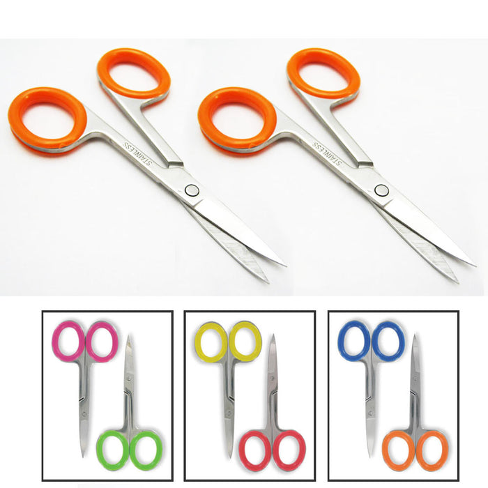 2 Stainless Steel Eyebrow Hair Scissors Nose Ear Facial Hair Trimming Makeup New