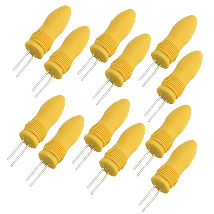 12 Pack Jumbo Corn On The Cob Holders Skewers Stainless Steel Prongs Kitchen BBQ