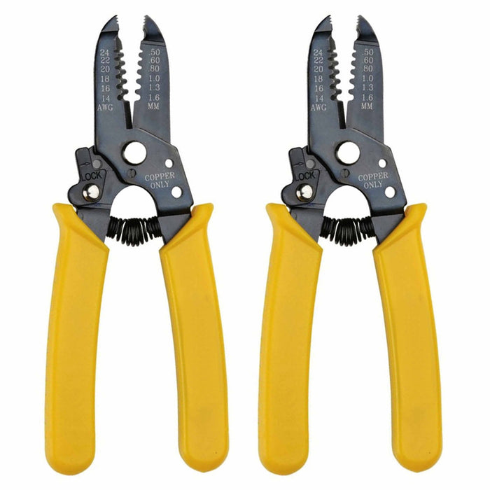2 Professional Wire Stripper 6" Cutter Crimper Pliers Terminal Heavy Duty Steel
