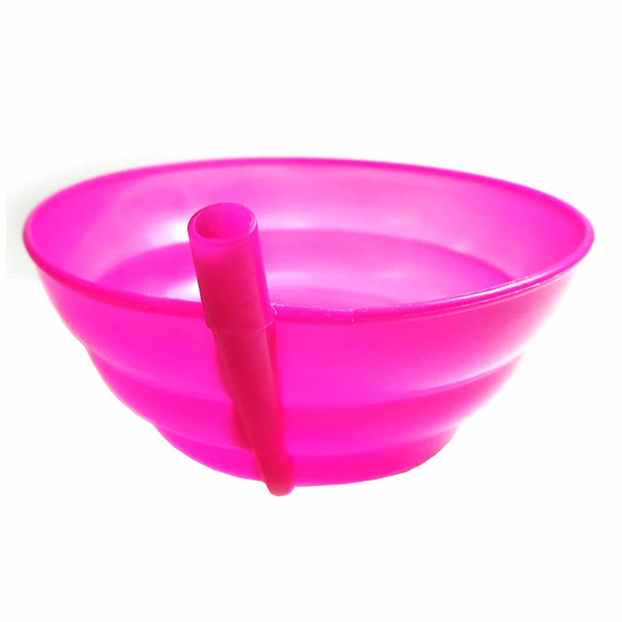 4 Cereal Bowl with Straws Kids BPA Free Plastic Toddler Built-in Straw Breakfast