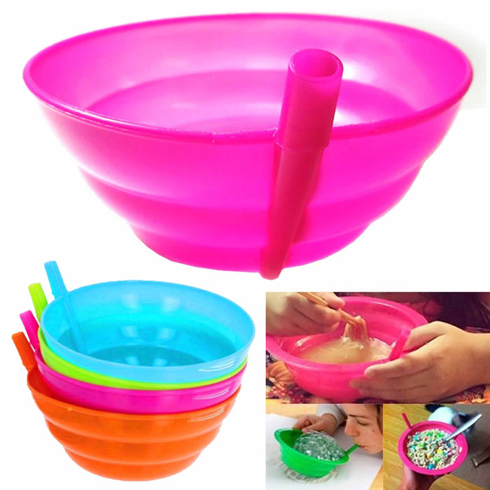 24 Cereal Bowls Straws Built In Sippy Soup Ice Cream Toddler Sip-a-bowl BPA Free