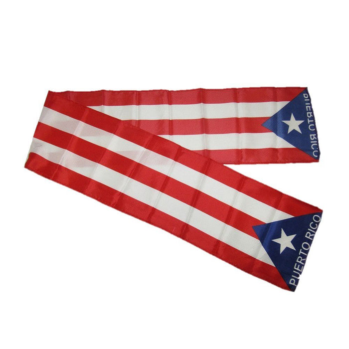 Puerto Rico Scarf Flag Bandera Patriotic Long Banner Head Wrap Knitted Fashion