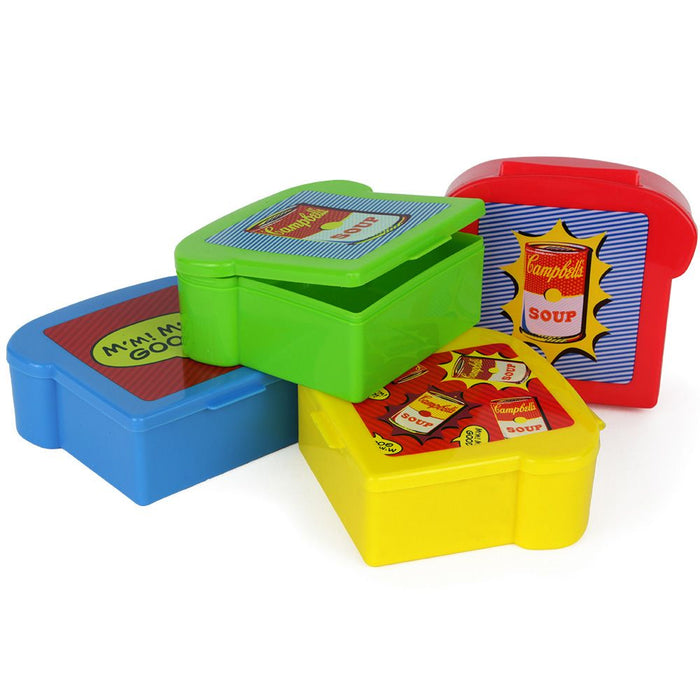 Sandwich Container Keeper Lunch Box Snack Safe Food Storage Hold Hinged Reusable