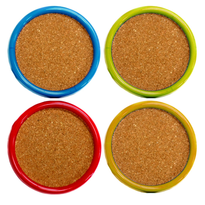 8 Pc Cork Coasters Mats Cup Placemat Drink Holder Bar Absorbent Beverage Colors