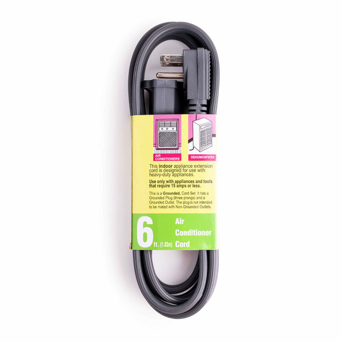 Appliance Cord 6ft 15A Indoor Extension Cable Air Conditioner Refrigerator Gnd