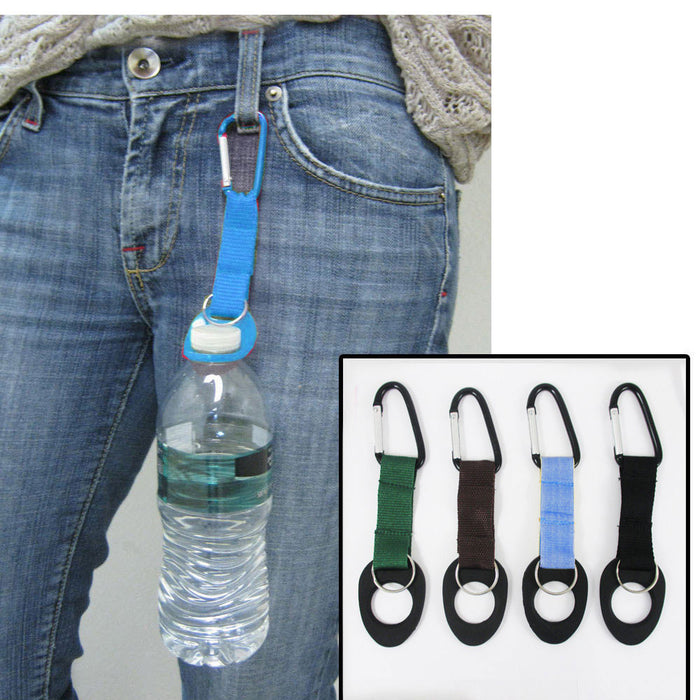 3 Pc Water Bottle Strap Holder Hook Belt Carrier Clip Aluminum Carabiner Hiking