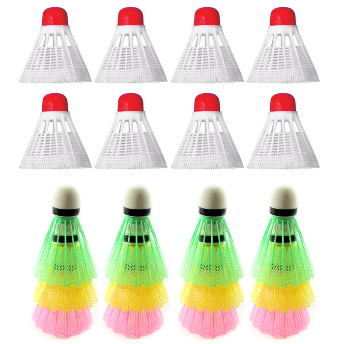 18 Badminton Shuttlecocks Training Exercise Nylon Ball Game Sport Birdies Colors