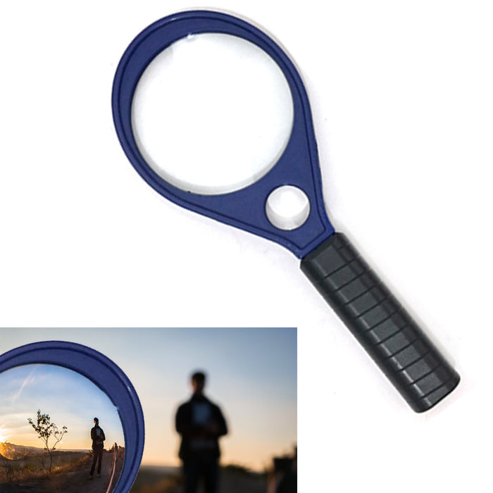 Magnifying Glass Reading Magnifier Handheld 7.9" Lens Jewelry Loupe Loop 2.5x 5x