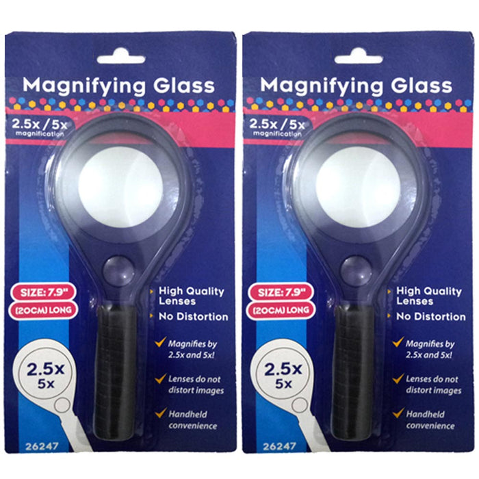 2 Reading Magnifier Glass Handheld Magnifying Glasses Lens Jewelry Loupe Loop