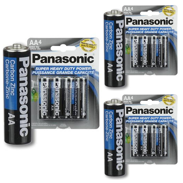 12 Pc Panasonic AA-4 Carbon Zinc Super Heavy Duty Batteries All Purpose Battery