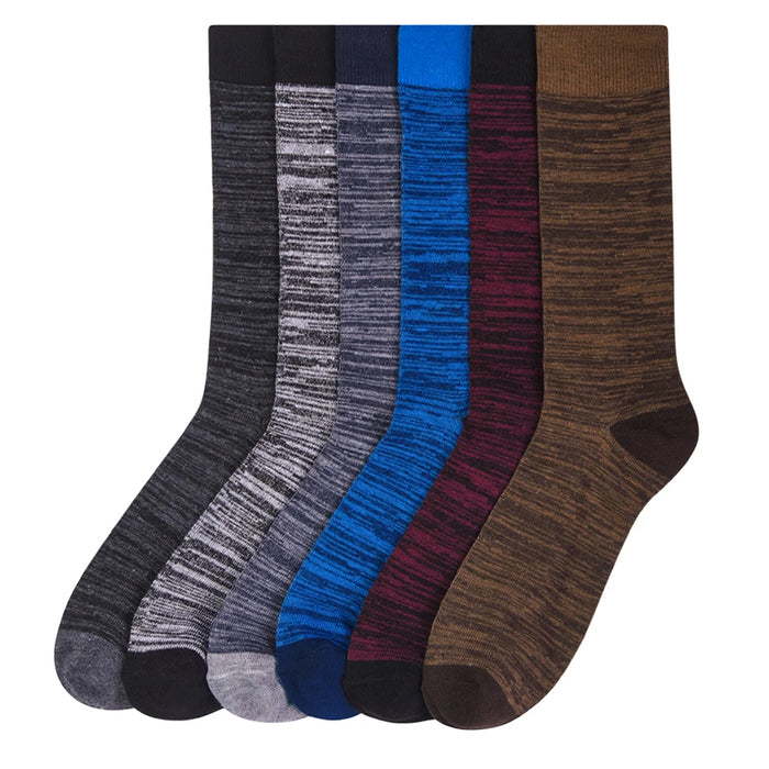 6 Pairs Men's Colorful Dress Socks Fun Funky Assorted Color Patterned Size 10-13